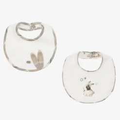Mayoral Newborn Feeding Accessories*Ivory Cotton Bunny Bibs (2 Pack)