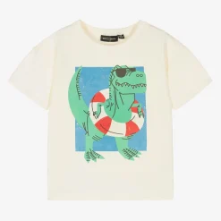 Rock Your Baby Tops|Tops*Ivory Cotton Dinosaur T-Shirt