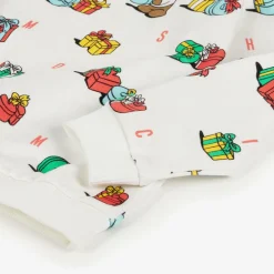 Moschino Baby Tops*Ivory Cotton Festive Gifts Sweatshirt