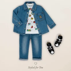 Moschino Baby Tops*Ivory Cotton Festive Gifts Sweatshirt