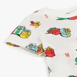 Moschino Kid-Teen Tops*Ivory Cotton Festive Gifts T-Shirt