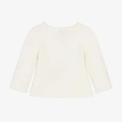 Beau KiD Tops*Ivory Cotton Knit Baby Cardigan
