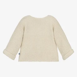 Petit Bateau Tops*Ivory Cotton Knit Baby Cardigan