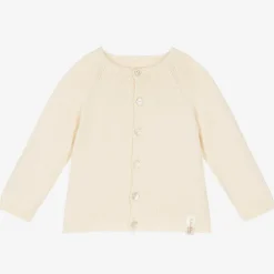 NaturaPura Tops*Ivory Cotton Knit Cardigan