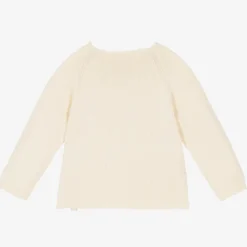 NaturaPura Tops*Ivory Cotton Knit Cardigan