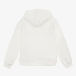 Moschino Kid-Teen Tops*Ivory Cotton Teddy Bear Hoodie