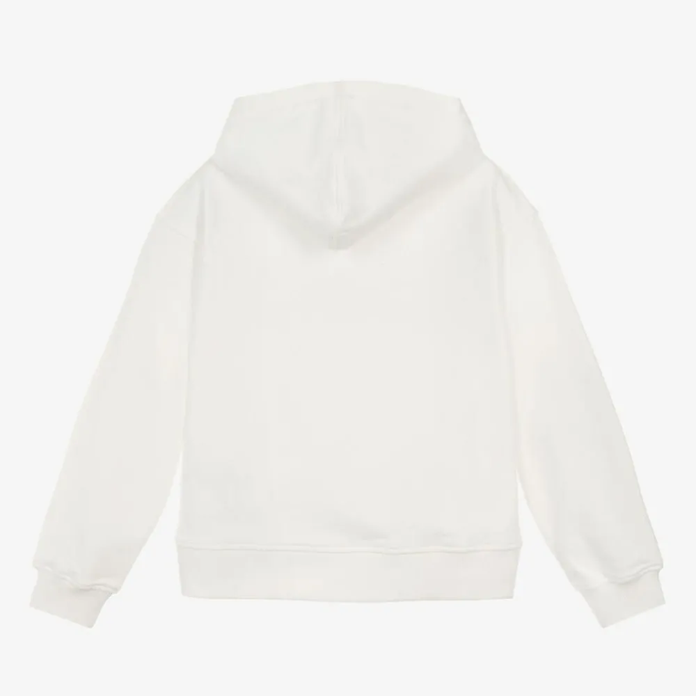 Moschino Kid-Teen Tops*Ivory Cotton Teddy Bear Hoodie