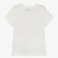 Moschino Kid-Teen Tops*Ivory Cotton Teddy Bear T-Shirt