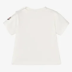 Moncler Enfant Tops*Ivory Cotton T-Shirt
