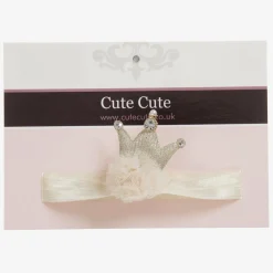 Cute Cute Hair Accessories*Ivory Crown Headband (4cm)