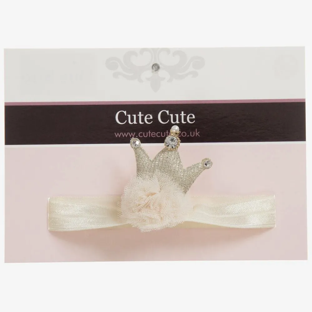 Cute Cute Hair Accessories*Ivory Crown Headband (4cm)