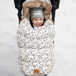 Elodie Footmuffs*Ivory Dalmatian Print Footmuff (90cm)