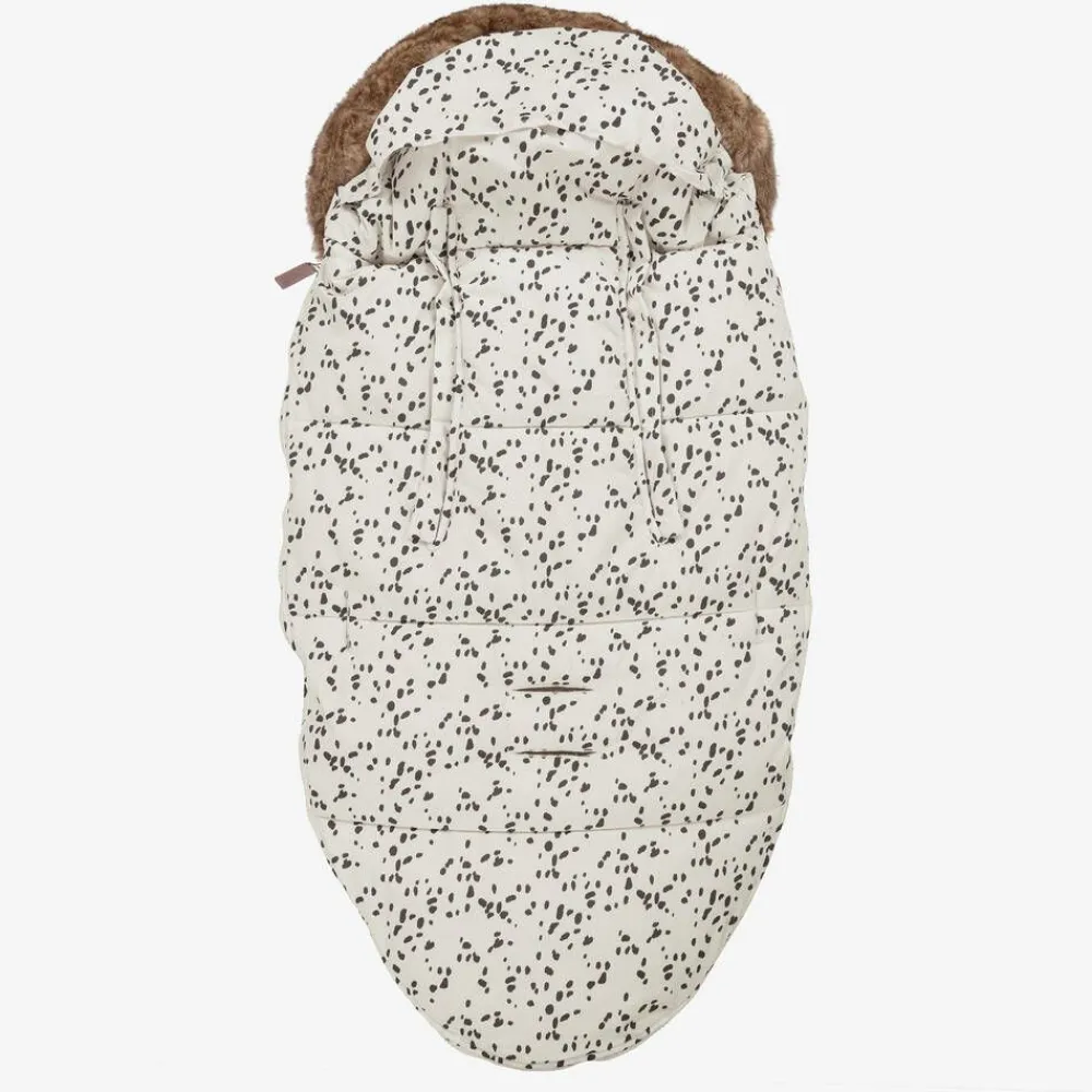 Elodie Footmuffs*Ivory Dalmatian Print Footmuff (90cm)
