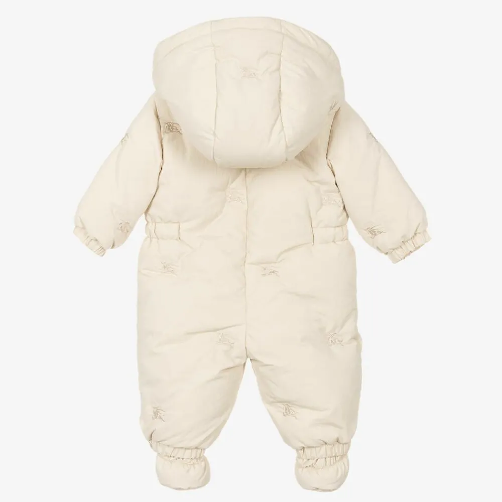 Burberry Snowwear*Ivory Down Padded Baby EKD Snowsuit Soap