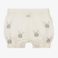 Donsje Shorts|Shorts*Ivory Embroidered Cotton Bunny Shorts WarmWhite