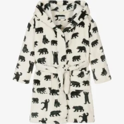 Little Blue House by Hatley Towels & Robes|Nightwear*Ivory Fleece Bear Hooded Dressing Gown