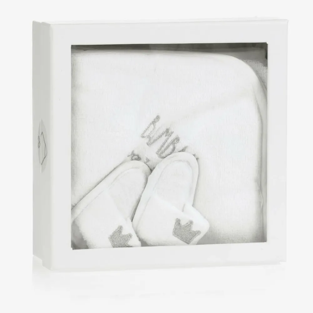 Bam Bam Towels & Robes*Ivory Hooded Towel & Slippers Gift Set