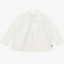 Artesanía Granlei Coats & Jackets|Coats & Jackets*Ivory Knitted Baby Coat & Hat Set