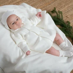 Artesanía Granlei Coats & Jackets*Ivory Knitted Coat & Hat Set