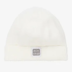 Minutus Hats|Hats*Ivory Knitted Cotton Baby Hat