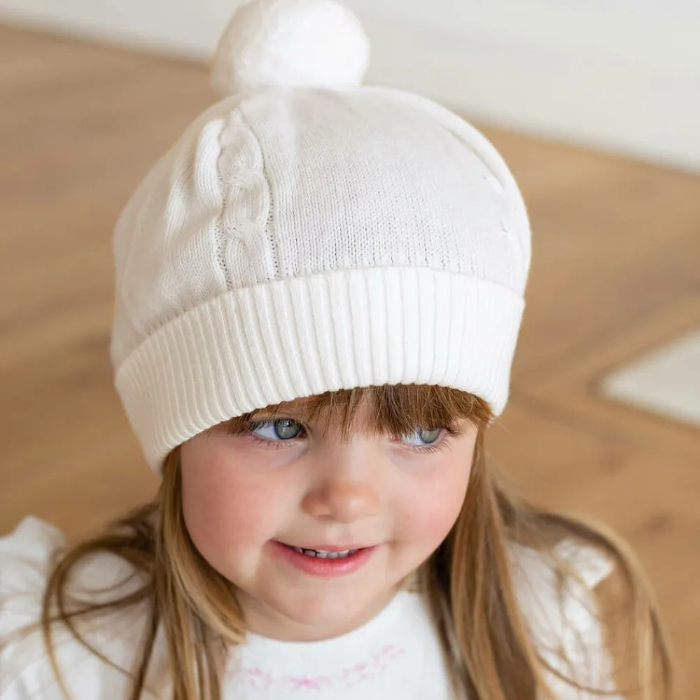 Emile et Rose Hats*Ivory Knitted Pom-Pom Hat