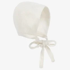 Foque Gifts*Ivory Knitted Wool & Cashmere Baby Bonnet