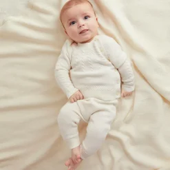 Beatrice amp; George Outfit Sets*Ivory Knitted Wool & Cotton Trouser Set