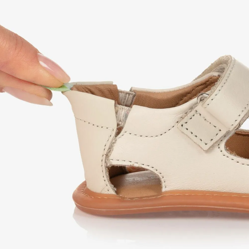 Tip Toey Joey First Walkers|First Walkers*Ivory Leather Baby Sandals
