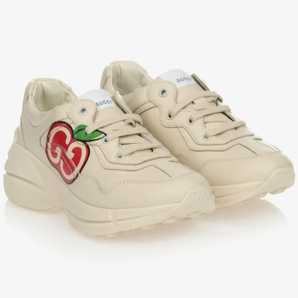 Gucci Trainers|Trainers*Ivory Leather Rhyton Trainers