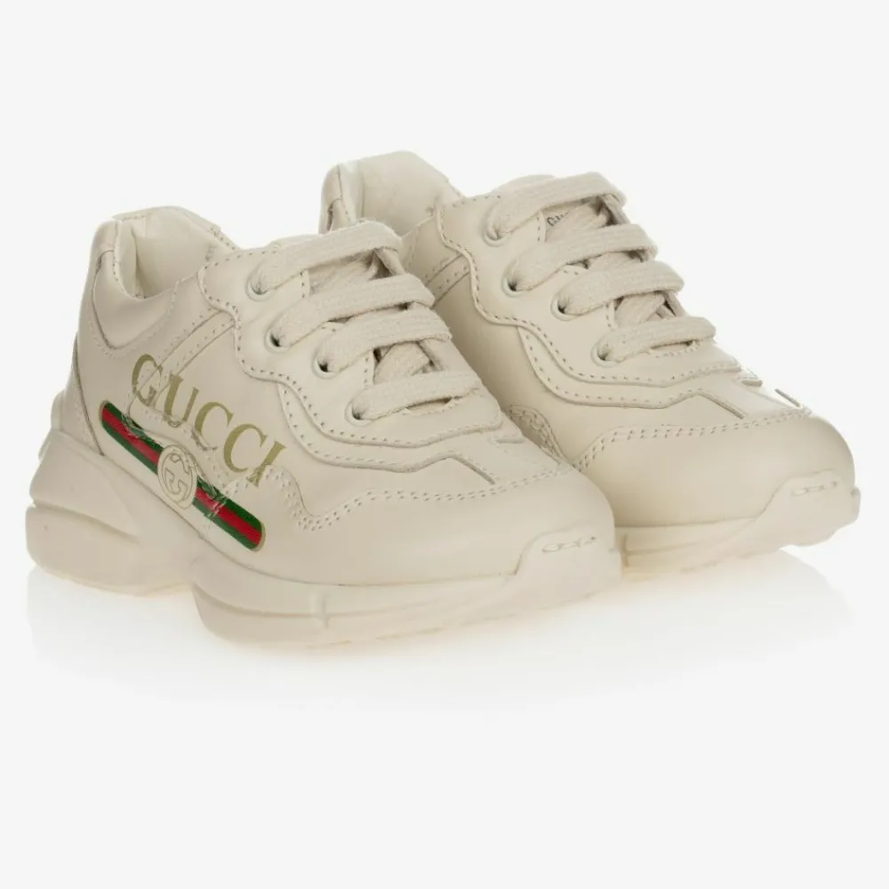 Gucci Trainers|Trainers*Ivory Leather Rhyton Trainers