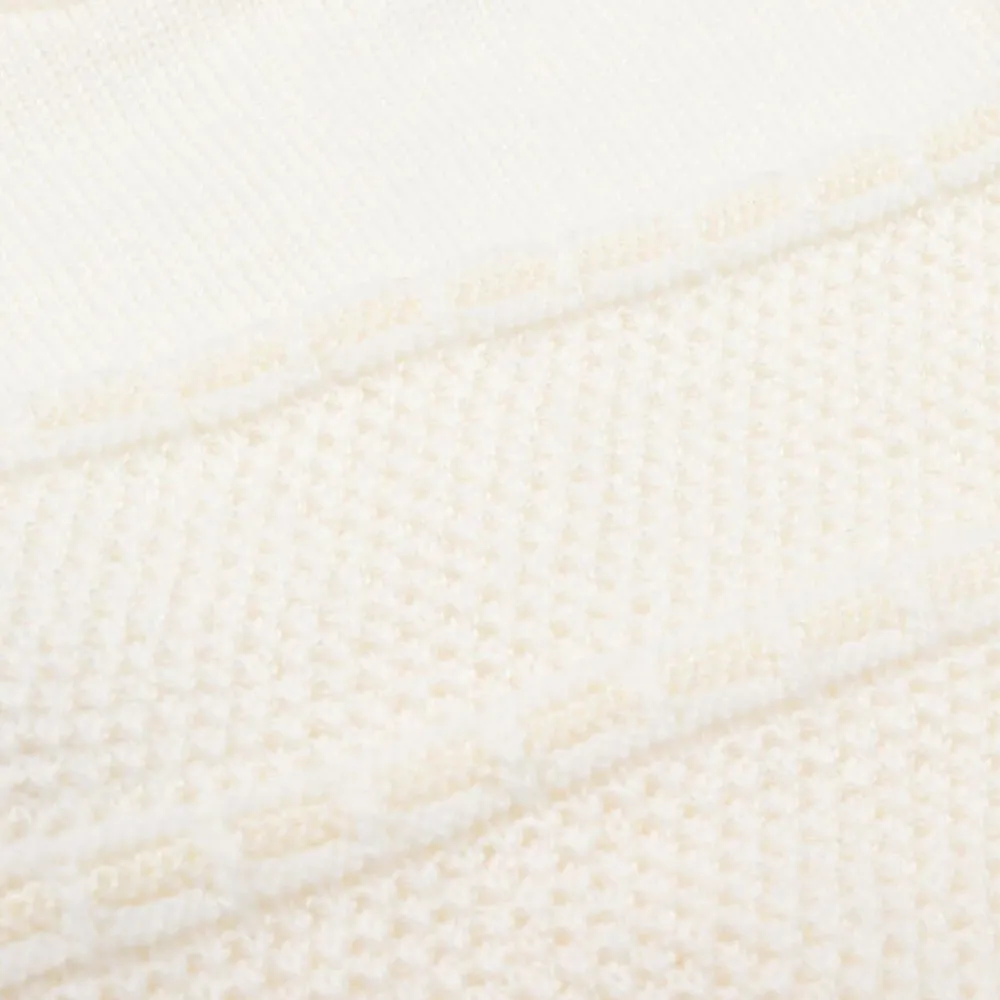 Paz Rodríguez Gifts|Babysuits*Ivory Merino Wool Knitted 2 Piece Babygrow