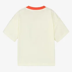 Mini Rodini Tops*Ivory Organic Cotton Cat Print T-Shirt