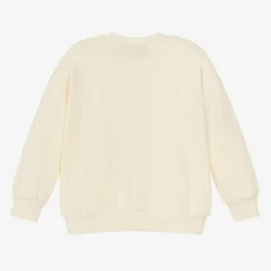 Mini Rodini Tops*Ivory Organic Cotton Embroidered Sweatshirt