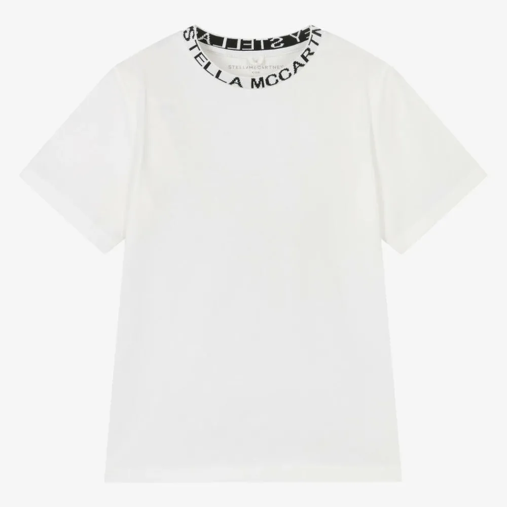 Stella McCartney Kids Tops*Ivory Organic Cotton T-Shirt