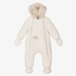 Mayoral Newborn Snowwear|Snowwear*Ivory Padded Bunny Snowsuit
