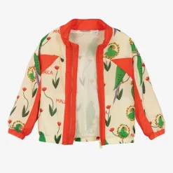 Mini Rodini Coats & Jackets*Ivory Parrot Print Tracksuit Jacket