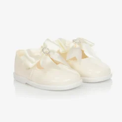 Early Days First Walkers|First Walkers*Ivory Patent Bar Shoes