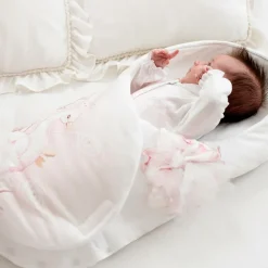 Sofija Gifts*Ivory Peacock Print Cotton Baby Nest (66cm)