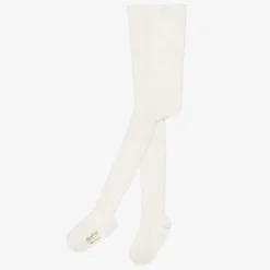 Bonpoint Tights*Ivory Ribbed Cotton Tights