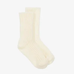 Joha Socks|Socks*Ivory Ribbed Thermal Wool Socks