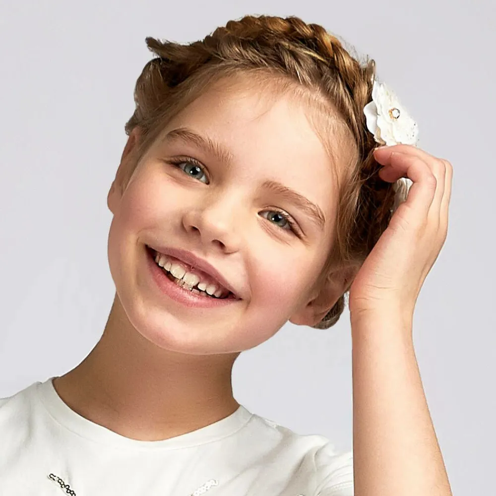 Cute Cute Hair Accessories*Ivory Satin & Tulle Hairclip (6cm)