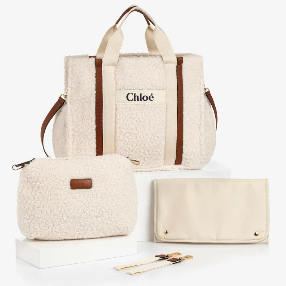 Chloé Gifts*Ivory Sherpa Fleece Changing Bag (41cm)