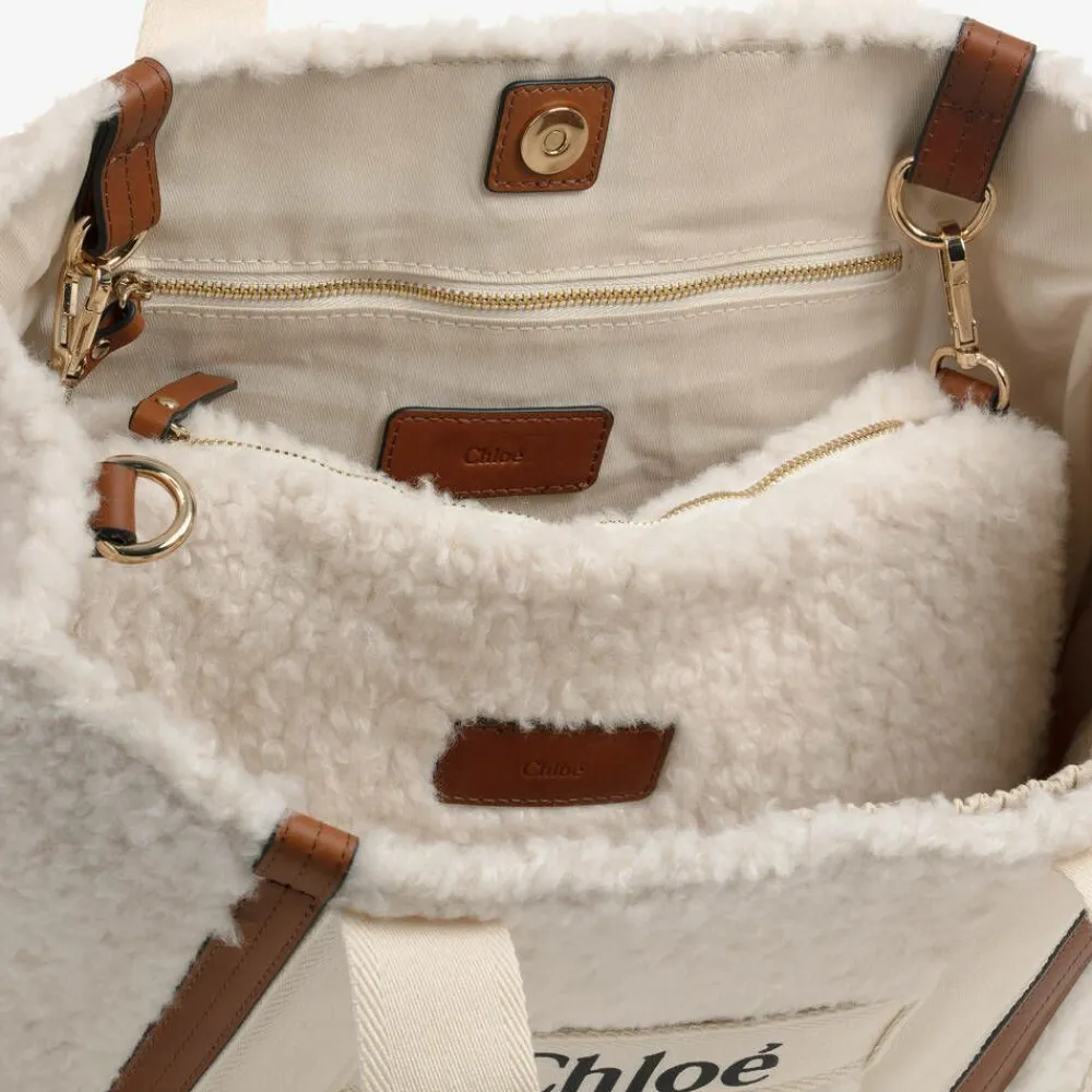 Chloé Gifts*Ivory Sherpa Fleece Changing Bag (41cm)
