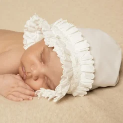 Sarah Louise Hats*Ivory Smocked Baby Bonnet