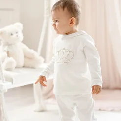 Sofija Outfit Sets|Outfit Sets*Ivory Velour Baby Trouser Set