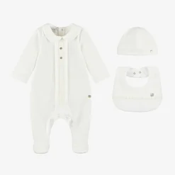 Paz Rodríguez Gifts|Babysuits*Ivory Velour Babysuit Set