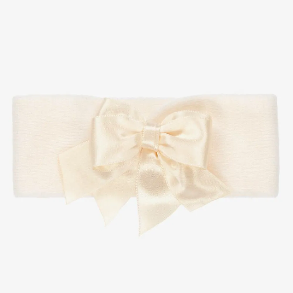 La Perla Hair Accessories*Ivory Wool Bow Headband