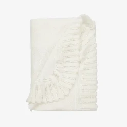 Paz Rodríguez Gifts*Ivory Wool Knit Baby Shawl (106cm)