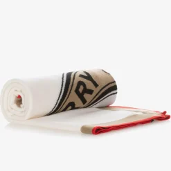 Burberry Gifts*Ivory Wool Logo Blanket (97cm)