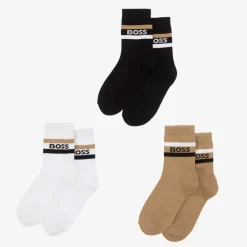 BOSS Socks*Junior Boys Black & Beige Socks (3 Pack)